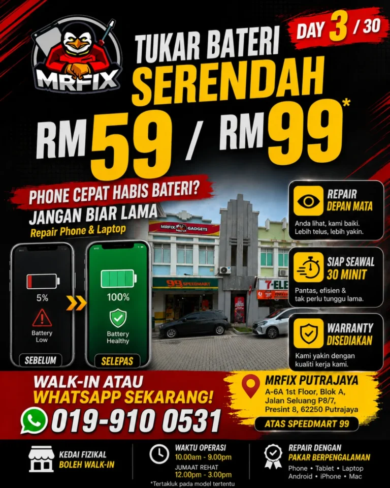 Tukar Bateri Phone Cyberjaya: Bila Bateri Perlu Diganti?