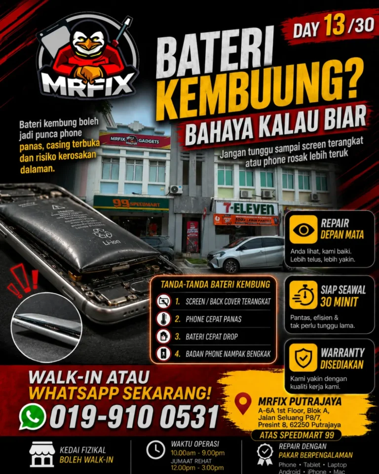 Phone Battery Replacement Cyberjaya: Drain, Heat and Swollen Battery