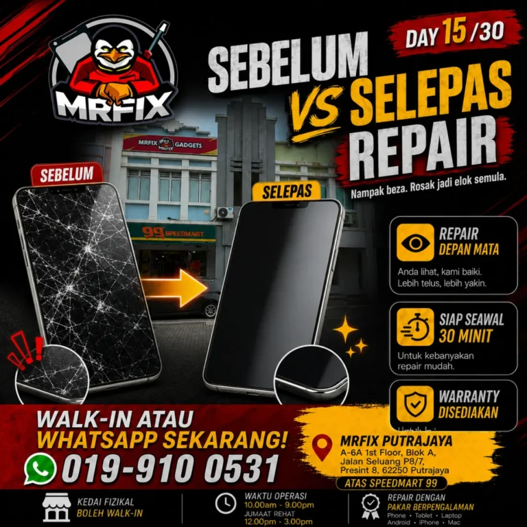 Repair Screen Phone Cyberjaya: Skrin Pecah, Bergaris atau Touch Rosak