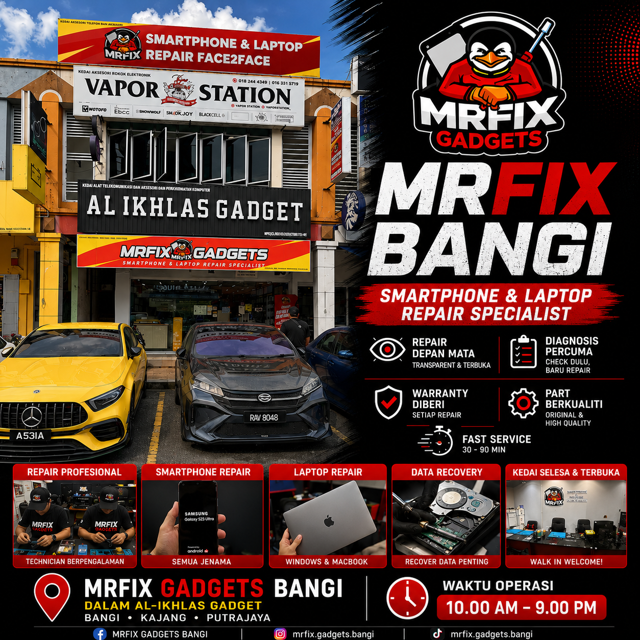 MRFIX Bangi in Seksyen 7 for phone audio checks