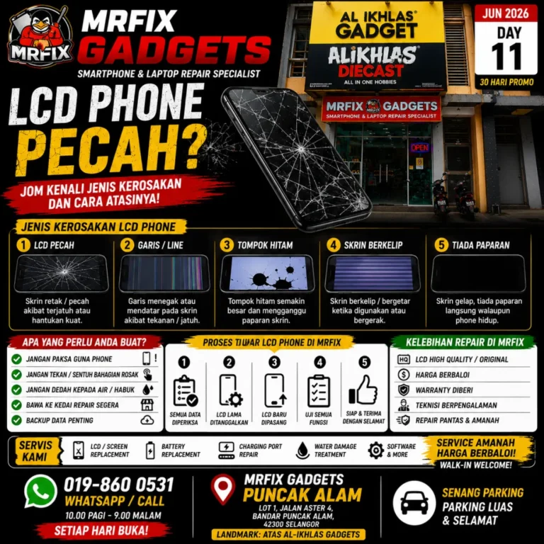 iPhone Screen Repair Puncak Alam: Cracks, Lines and Touch Faults