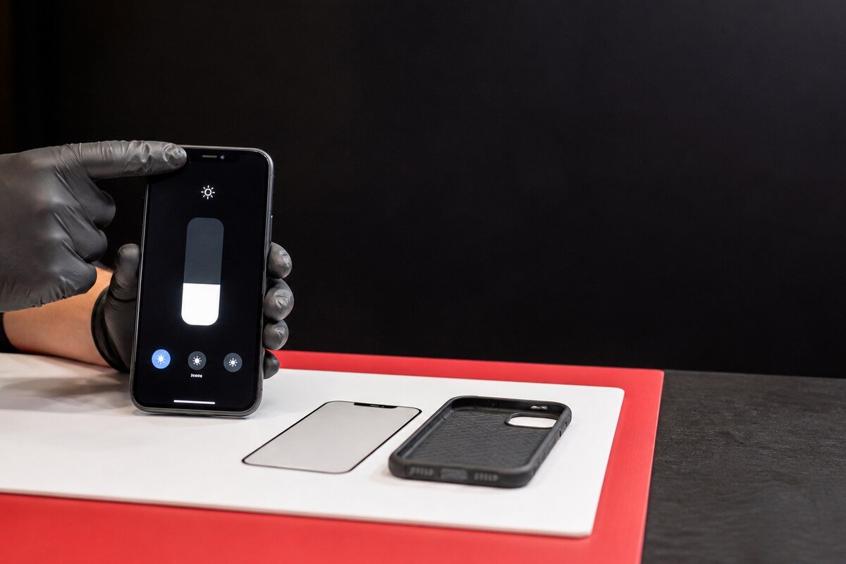 Pemeriksaan auto brightness selepas pertukaran skrin