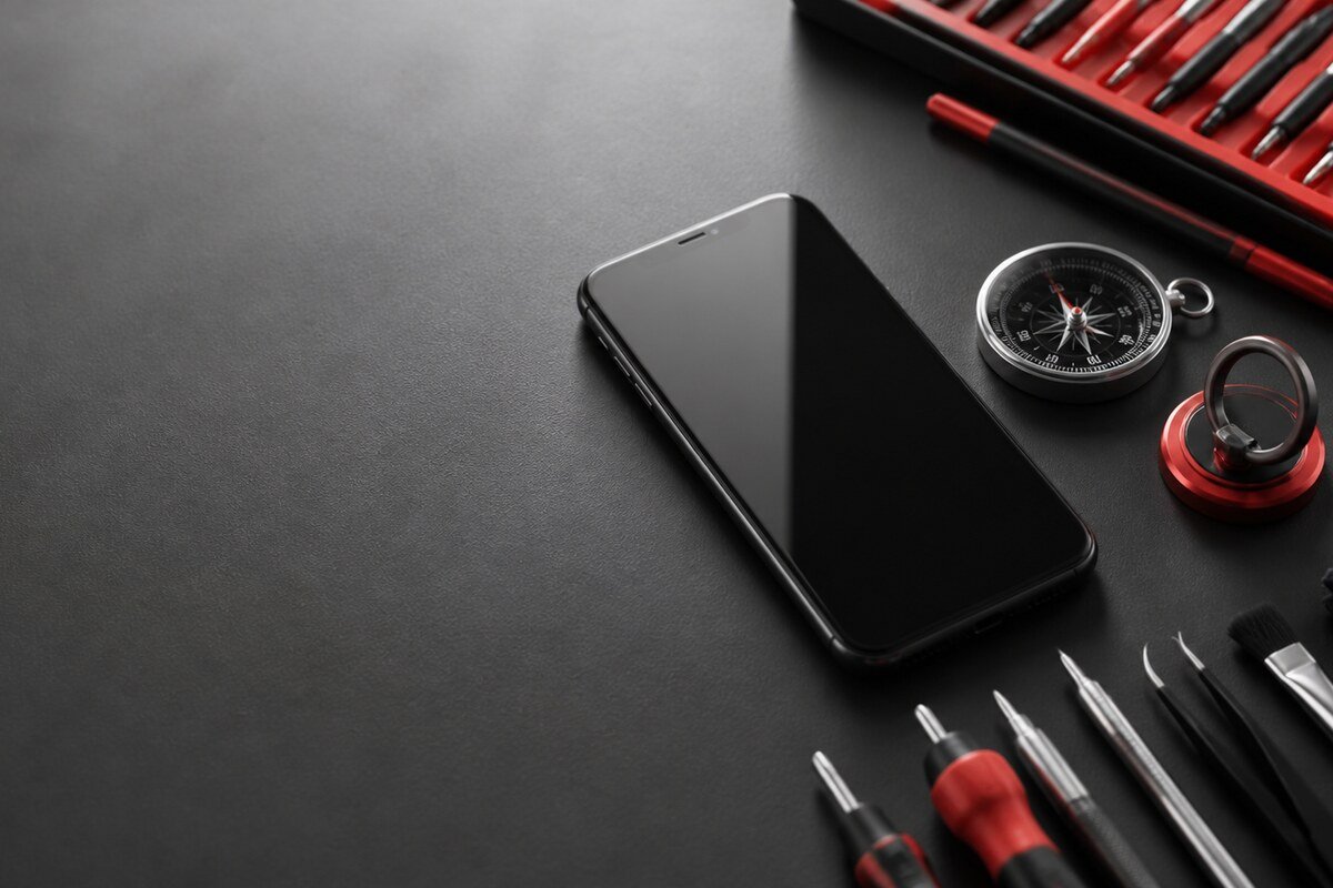 Perbandingan casing magnet dan bacaan kompas telefon