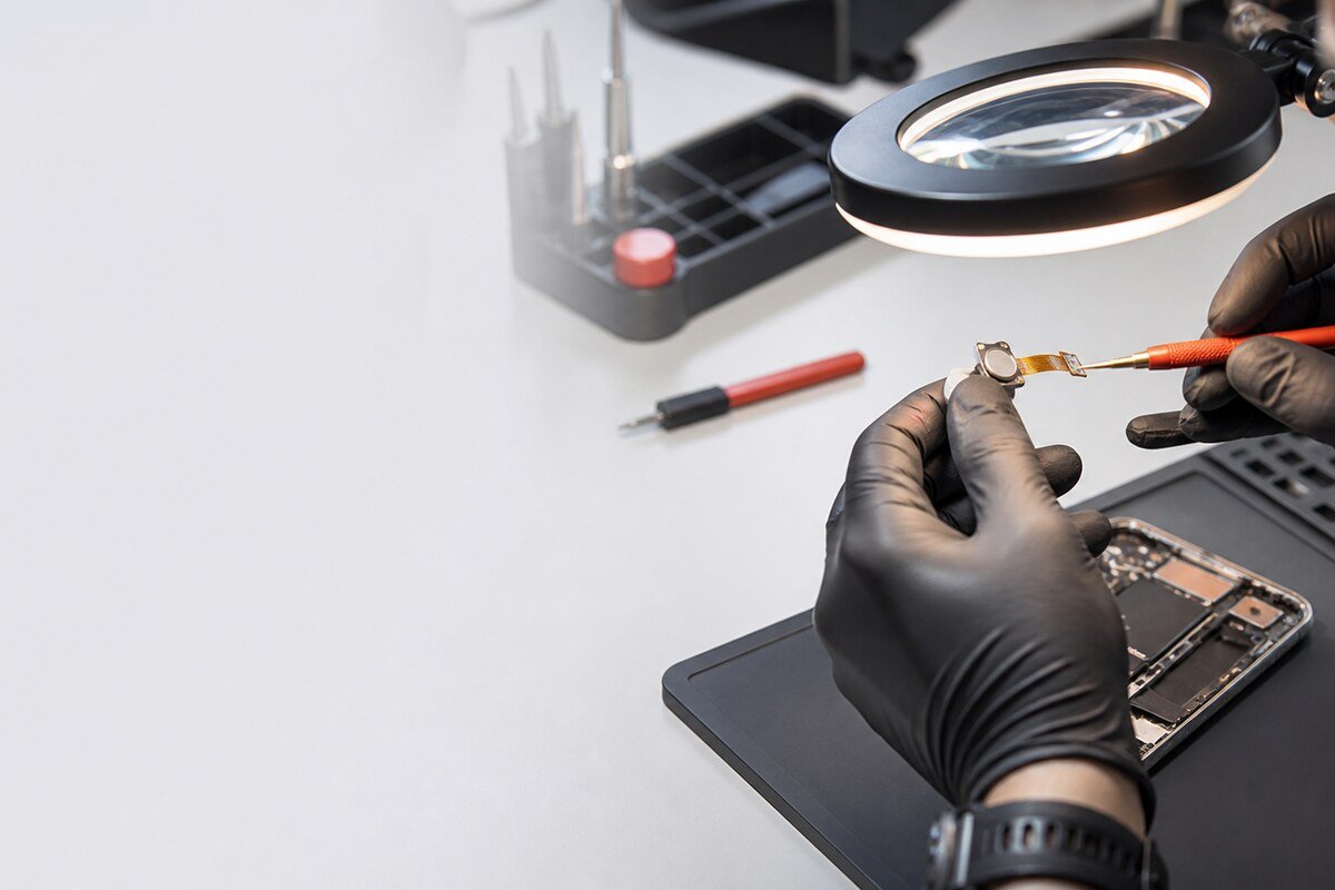 Diagnosis motor haptic selepas impak telefon