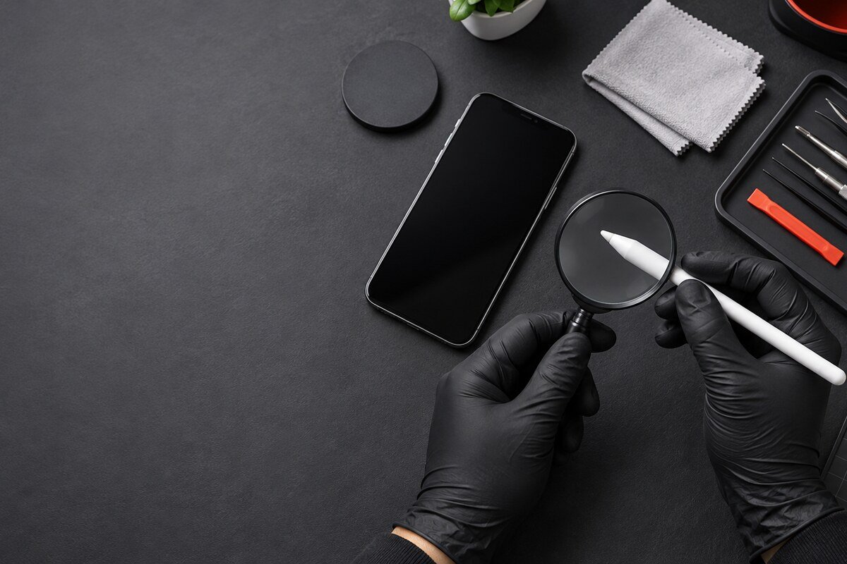 Pemeriksaan penjajaran pen dan slot telefon selepas impak