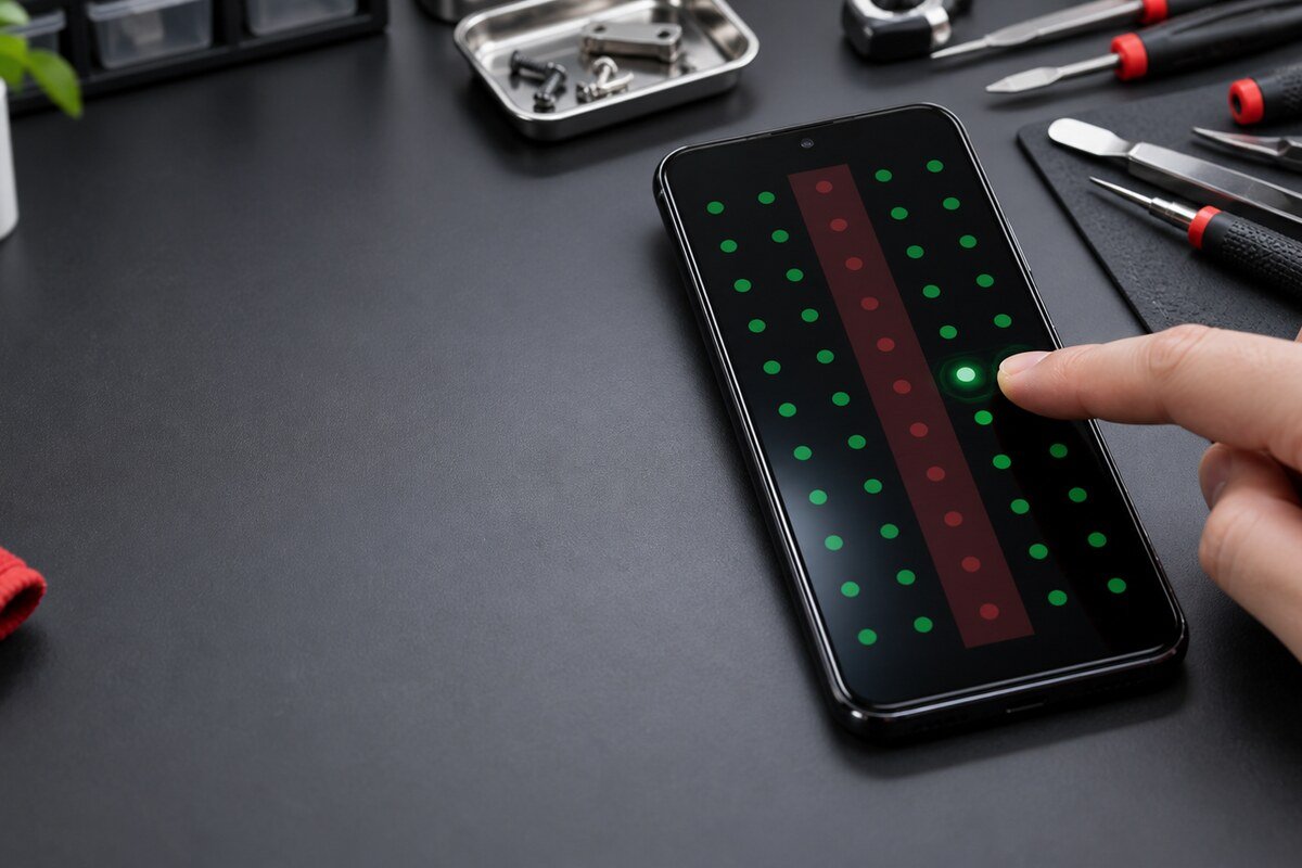 Pemeriksaan touch dead zone selepas telefon jatuh di Bangi