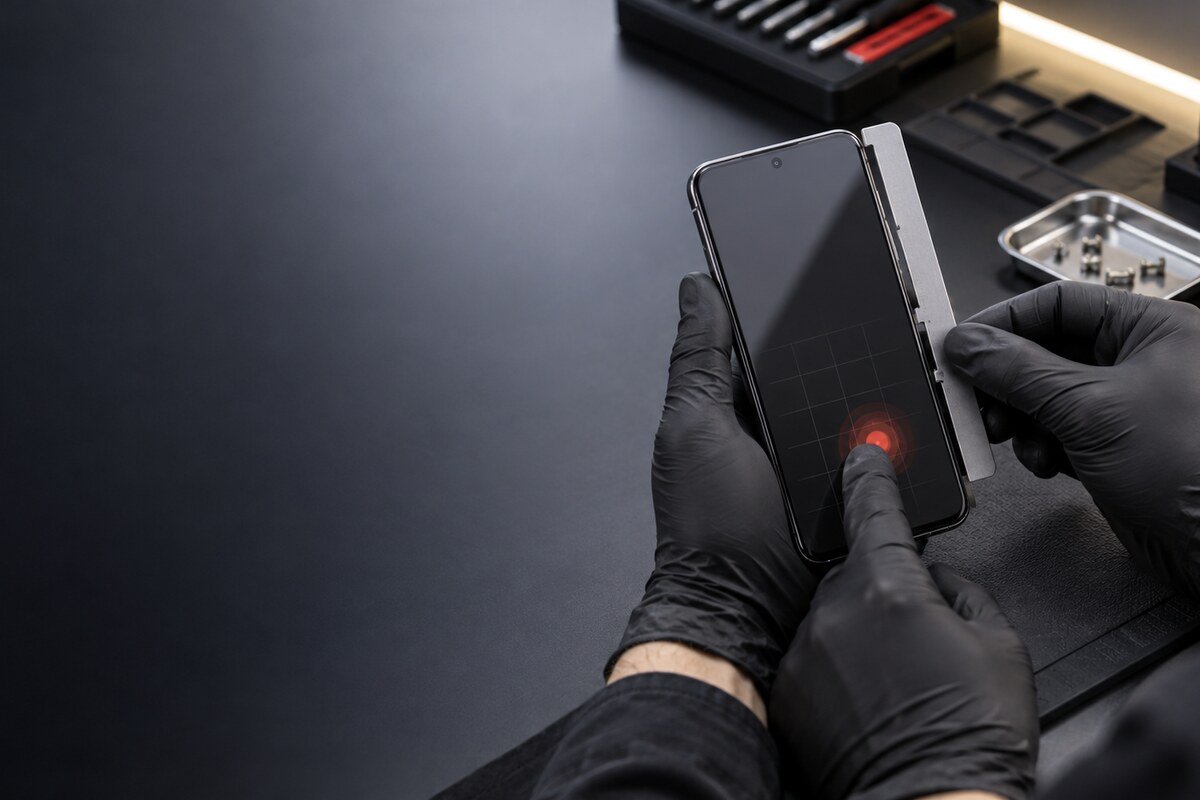 Semakan frame dan kawasan sentuhan gagal pada telefon